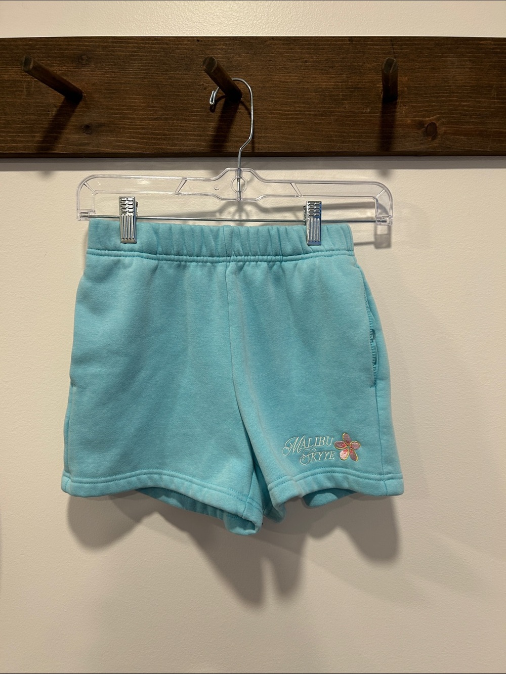 Malibu Aqua Blue Girls Fleece Shorts